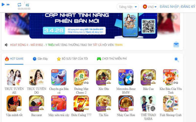 đăng nhập nhà cái 78Win 